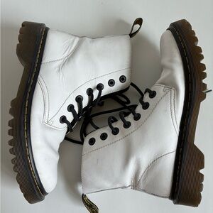 Dr. Martens White Boots with Black Laces